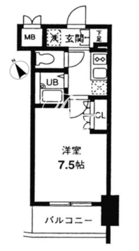 レジディア幡ヶ谷 402 間取り図