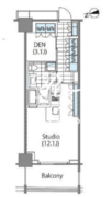 コンフォリア新宿イーストサイドタワー 1203 間取り図