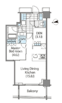 コンフォリア新宿イーストサイドタワー 402 間取り図
