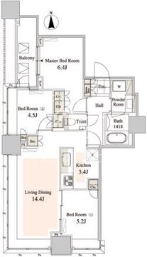 タワーコート北品川 1606 間取り図