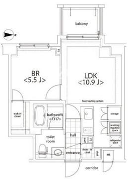 カスタリア麻布十番 502 間取り図