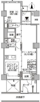 東雲キャナルコートCODAN 21-805 間取り図