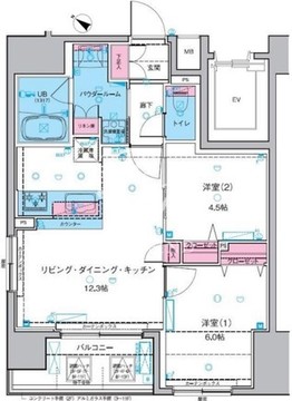 ジェノヴィア浅草2スカイガーデン 906 間取り図