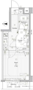 プレミアムキューブG北新宿DEUX 410 間取り図