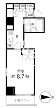 ハイリーフ芝大門 405 間取り図