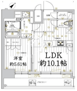 レガリス品川サウス 1101 間取り図