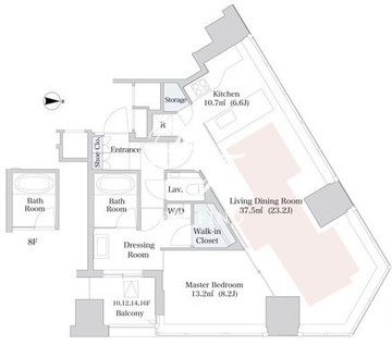 セントラルパークタワー・ラ・トゥール新宿 1527 間取り図