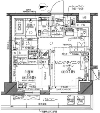 ピアース神楽坂レジデンス 202 間取り図