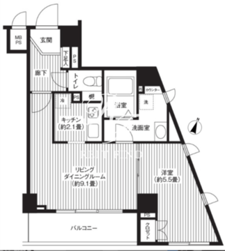 カスタリア初台 304 間取り図
