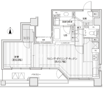 ドゥーエ銀座イースト1 1202 間取り図