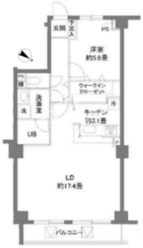 カスタリア原宿 204 間取り図