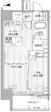 ヒューリックレジデンス新御茶ノ水 606 間取り図