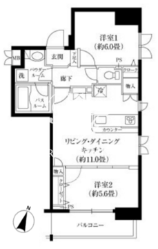 レジディア神田東 1004 間取り図