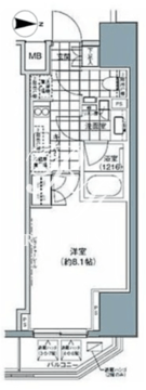 パークハビオ上野3丁目 205 間取り図
