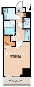 グローリオシェルト東京八丁堀 702 間取り図