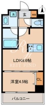 グローリオシェルト東京八丁堀 202 間取り図