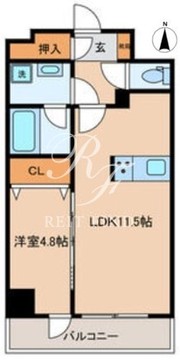 グローリオシェルト東京八丁堀 701 間取り図