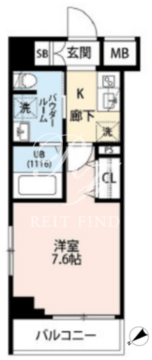 プレール・ドゥーク門前仲町3 211 間取り図