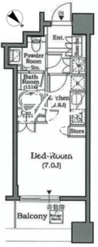 ホライズンプレイス赤坂 1306 間取り図