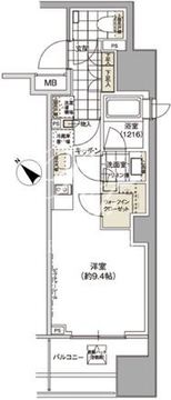 パークハビオ武蔵小山 1005 間取り図