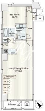 カスタリア八丁堀 701 間取り図