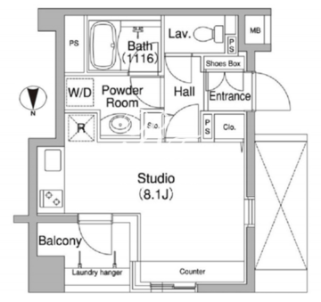 コンフォリア銀座イースト 1204 間取り図