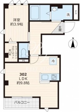 セルティス神楽坂 302 間取り図