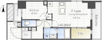 HWヒルズ森下 801 間取り図
