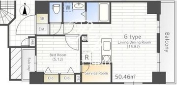 HWヒルズ森下 703 間取り図