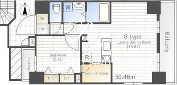 HWヒルズ森下 803 間取り図