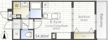 HWヒルズ森下 602 間取り図
