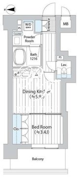 リブガーデン吾妻橋 404 間取り図