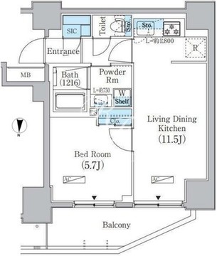 プライムブリス上野元浅草 206 間取り図