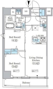 プライムブリス上野元浅草 502 間取り図