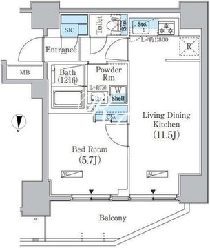 プライムブリス上野元浅草 406 間取り図