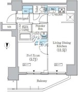 プライムブリス上野元浅草 1105 間取り図