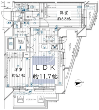 レガリス用賀 305 間取り図