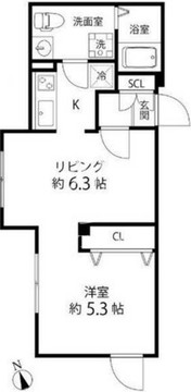 ブランシェ神楽坂 303 間取り図