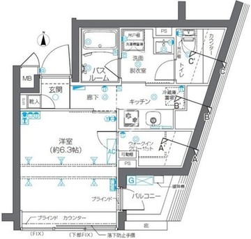 ズーム碑文谷 402 間取り図