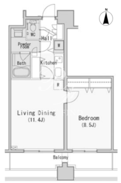 レジディア西麻布 407 間取り図