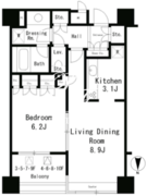 パークアクシス麻布仙台坂 602 間取り図