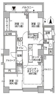 東雲キャナルコートCODAN 19-606 間取り図