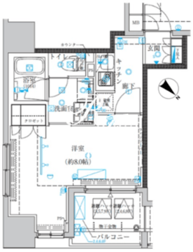 クレイシア日本橋水天宮前 203 間取り図