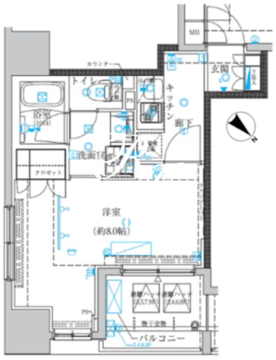 クレイシア日本橋水天宮前 503 間取り図