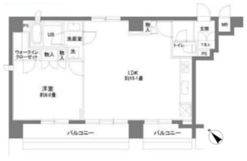 カスタリアお茶の水 601 間取り図