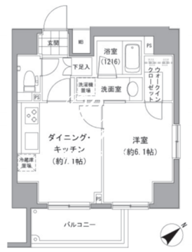 グランベル中落合 1303 間取り図