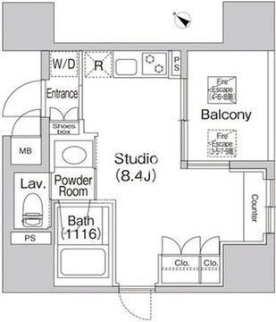 コンフォリア池袋DEUX 205 間取り図