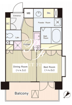 コートラクリア京橋 401 間取り図