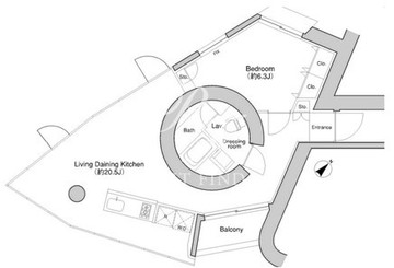 プラウドフラット新宿御苑 203 間取り図
