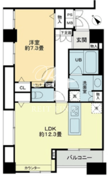 クロスレジデンス蒲田 1602 間取り図